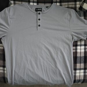 Cuts Clothing Light Gray Henley Tee